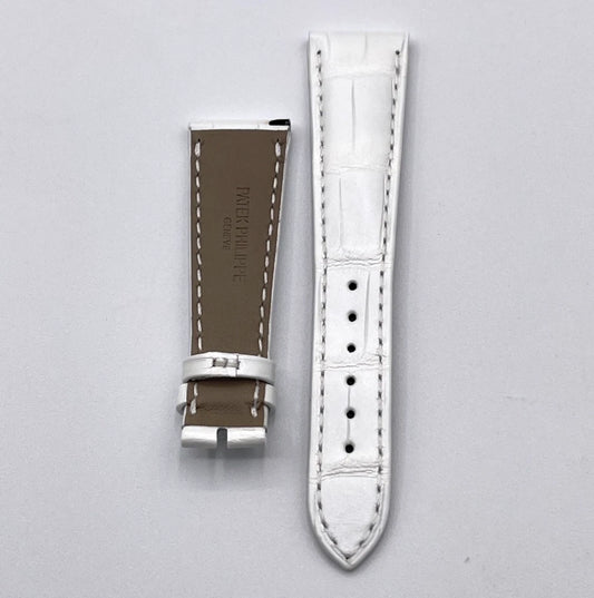 Patek Philippe cinturino alligatore bianco white alligator strap 19/14mm