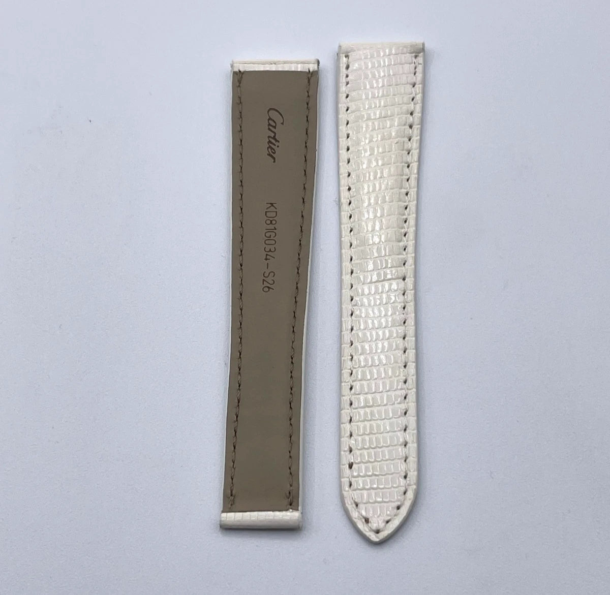 Cartier cinturino lucertola bianco white lizard KD81G034-S26 17/14mm
