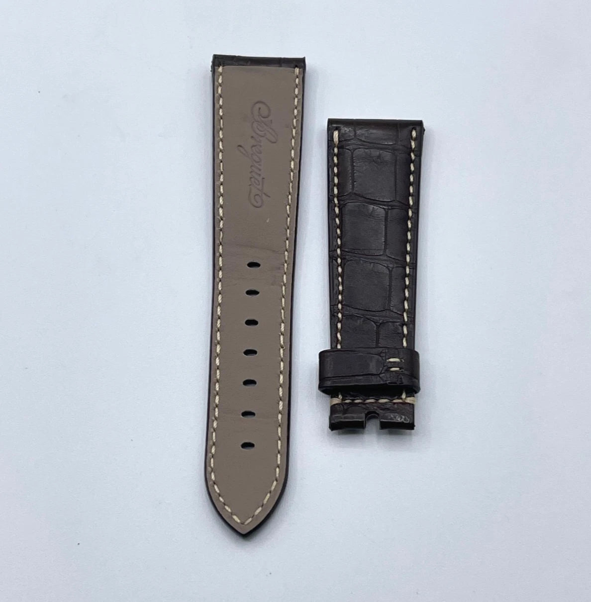 Breguet cinturino alligatore watch strap marrone scuro brown 22/18mm