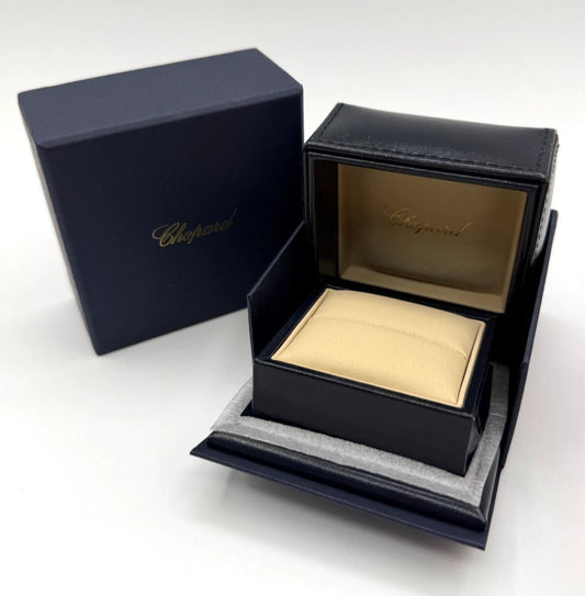 Chopard scatola anello ring box pelle blu blue leather