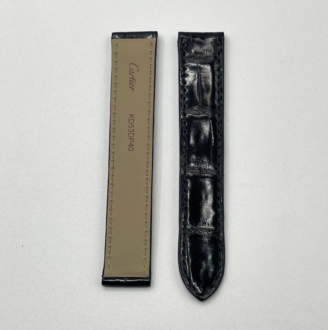 Cartier Tank Francaise cinturino orologio alligatore nero black KD53DP40 15/14