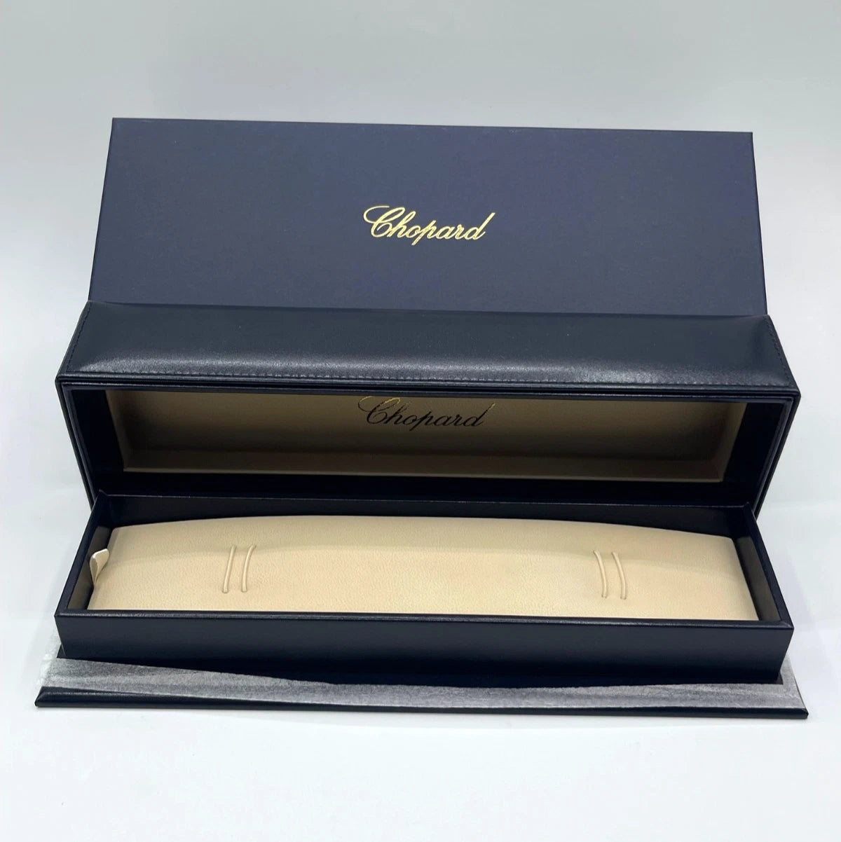 Chopard scatola orologio/bracciale watch/bracelet box pelle blu blue leather