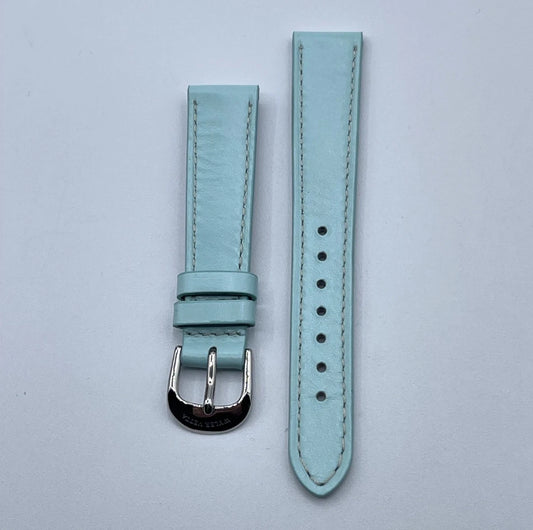 Wyler Vetta cinturino orologio watch strap pelle vitello azzurro tiffany 18/16mm