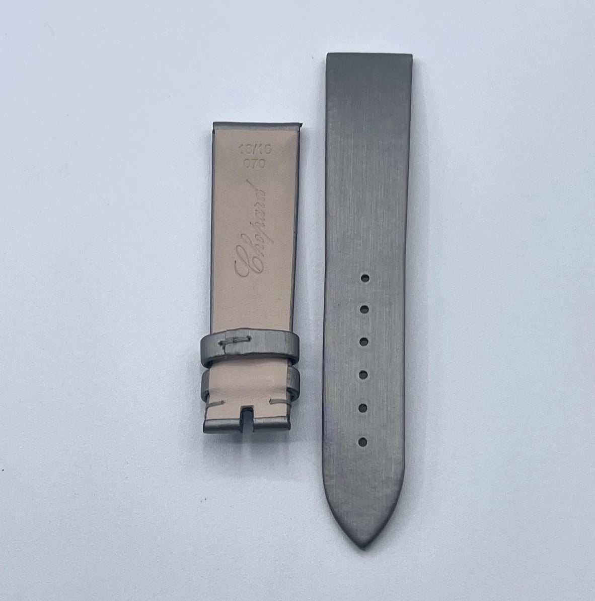 Chopard cinturino orologio tessuto St Germain watch strap grigio grey 18/16mm