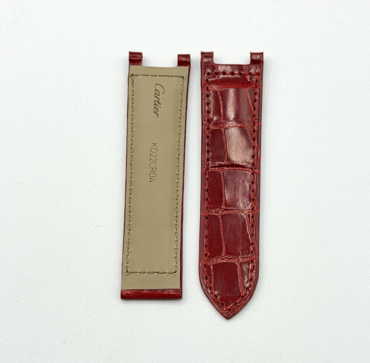 Cartier Pasha cinturino orologio pelle alligatore rosso KD22CR04 20/18mm
