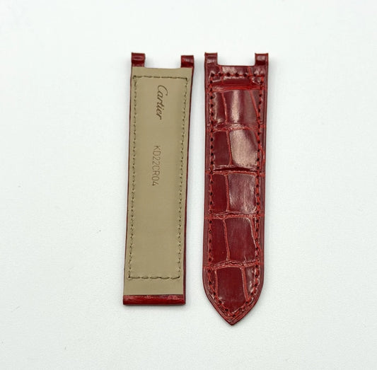 Cartier Pasha cinturino orologio pelle alligatore rosso KD22CR04 20/18mm