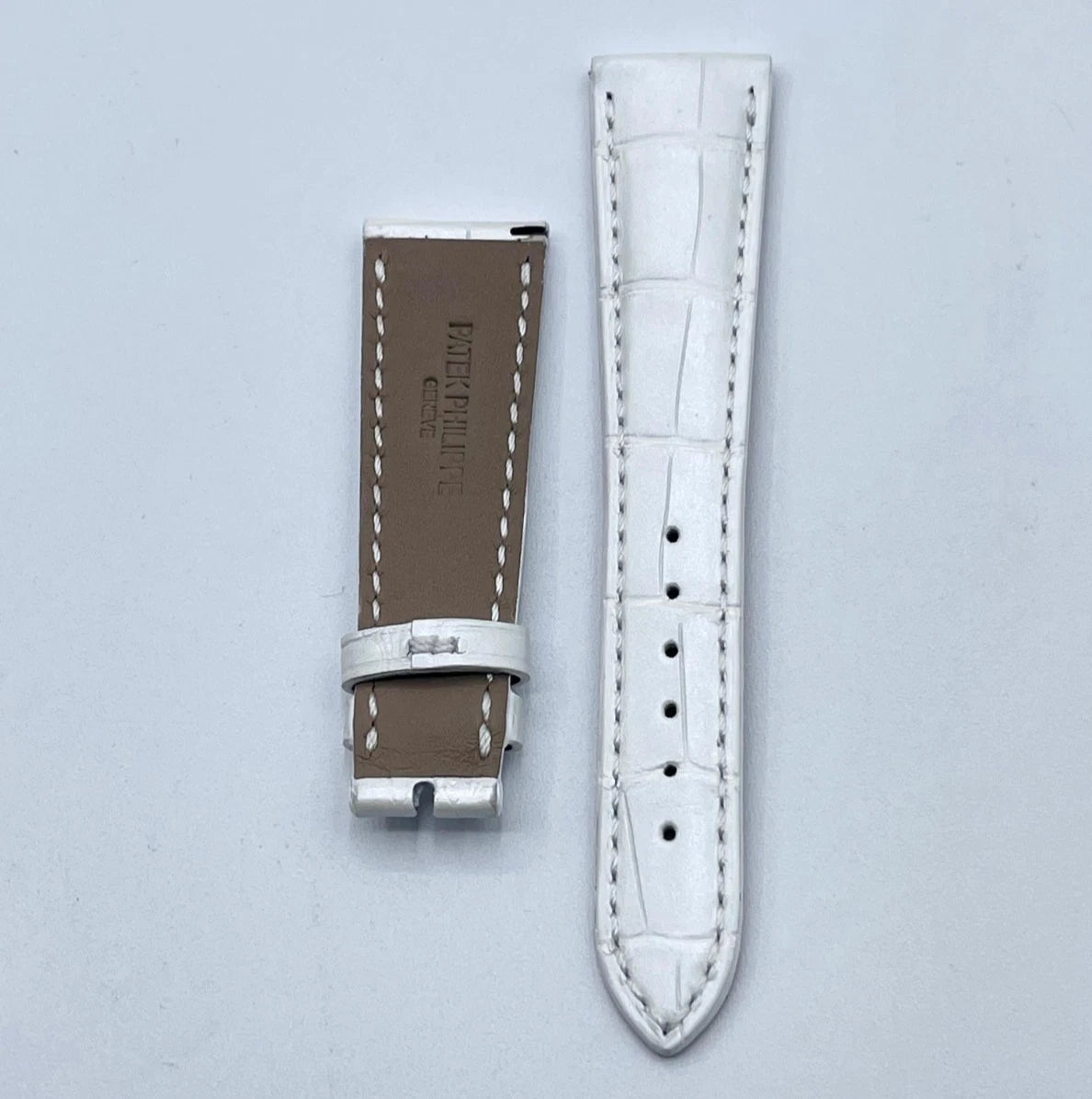 Patek Philippe cinturino alligatore bianco white strap 19/14mm