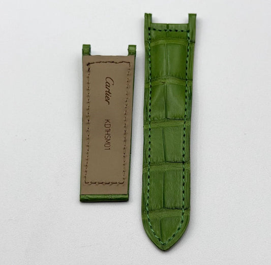 Cartier Pasha cinturino orologio pelle alligatore verde KD1HSM01 21/18mm
