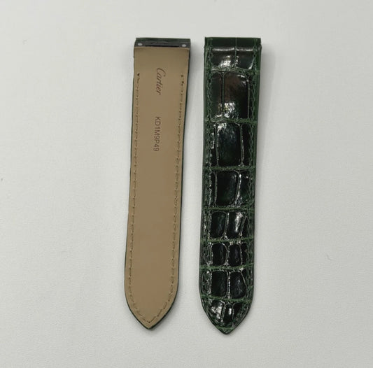 Cartier Santos 100 cinturino alligatore verde green KD1M9P49 20/18mm