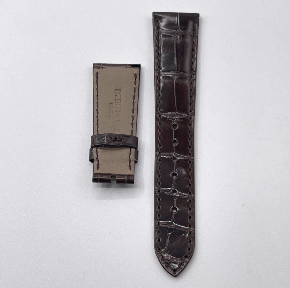 Patek Philippe cinturino alligatore marrone brown alligator strap 20/16mm