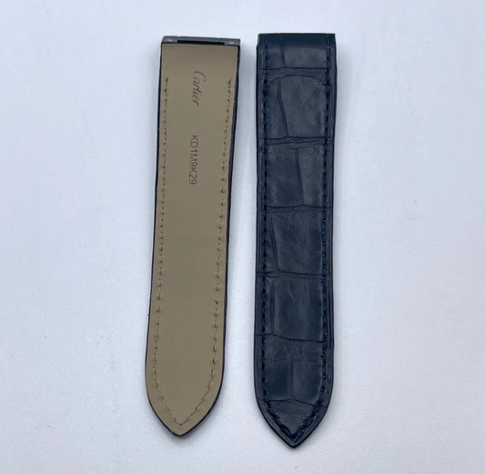 Cartier Santos 100MM cinturino alligatore blu blue KD1M9K29 20/18mm