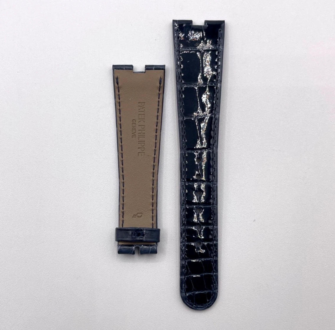 Patek Philippe Golden Ellipse cinturino alligatore blue alligator strap 21/15mm