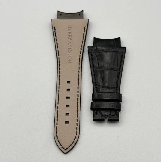 Harry Winston Ocean cinturino alligatore nero black strap 29/18mm