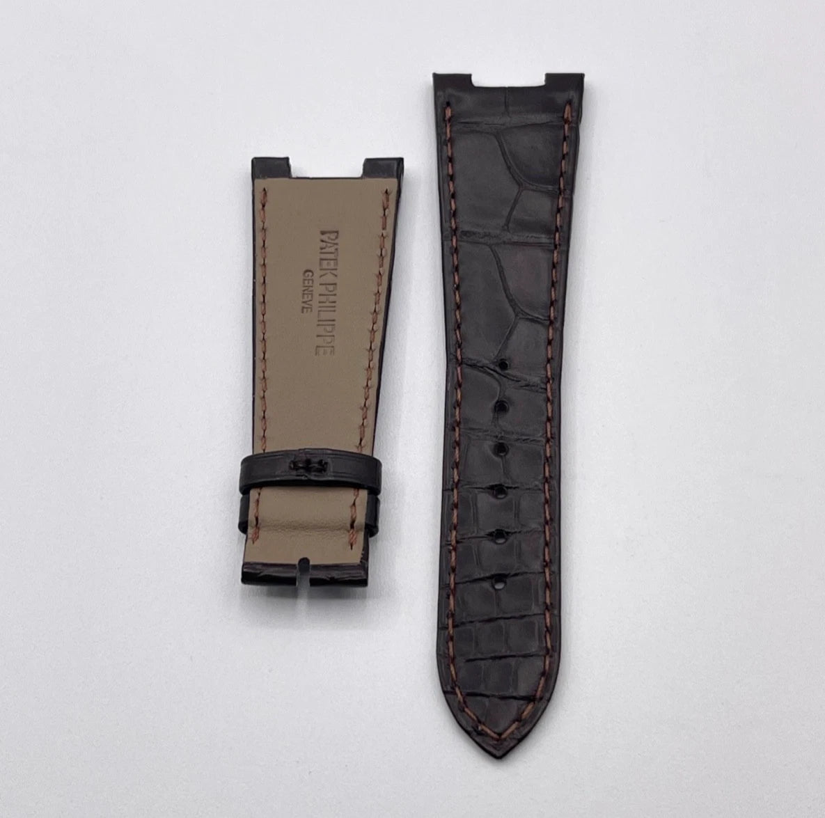 Patek Philippe Nautilus cinturino alligatore marrone brown alligator strap 25/18mm