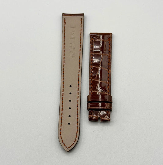 Piaget cinturino orologio alligatore marrone brown watch strap 18/16mm