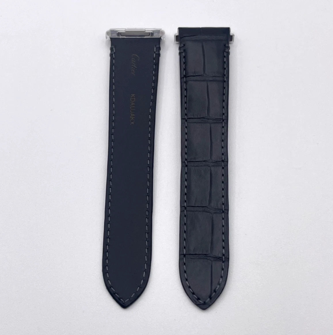 Cartier Santos cinturino alligatore nero black alligator strap 21/18mm KDAUJAKX