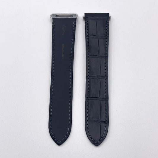 Cartier Santos cinturino alligatore nero black alligator strap 21/18mm KDAUJAKX