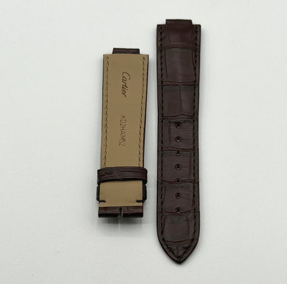 Cartier Ballon Bleu cinturino orologio alligatore marrone KD2HAM52 18.5/16mm