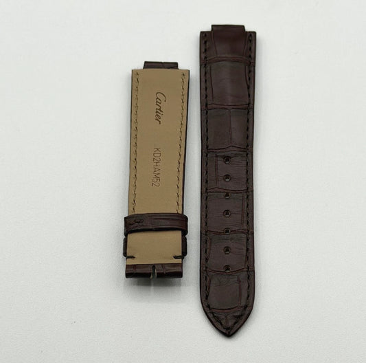 Cartier Ballon Bleu cinturino orologio alligatore marrone KD2HAM52 18.5/16mm