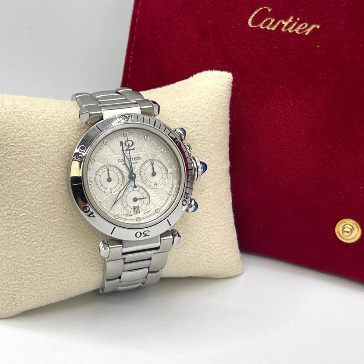 Cartier Pasha Chronograph Seatimer 38mm acciaio steel ref W31030H3 2113