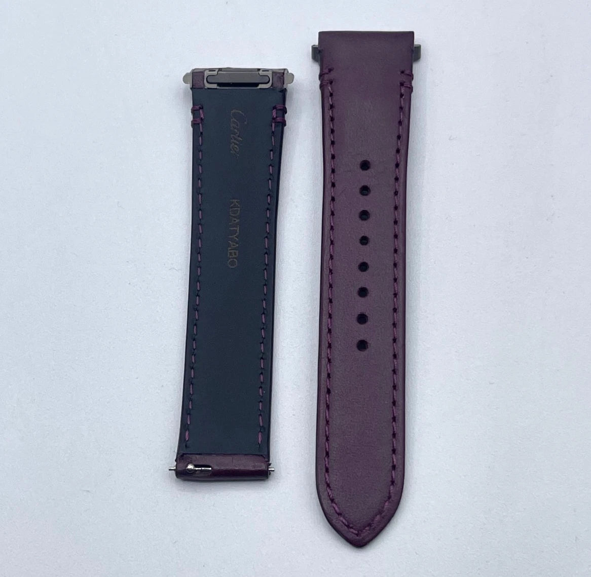Cartier Santos cinturino orologio pelle vegetale viola puple KDATYABO 18.5/16mm