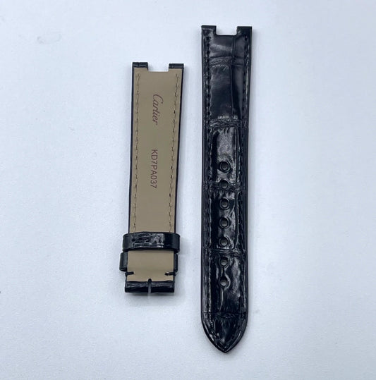 Cartier Panthere cinturino orologio pelle alligatore nero KD7PA037 16/14mm