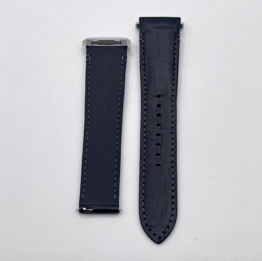 Cartier Santos cinturino orologio strap pelle alligatore nero KDAULAKX 21/18mm