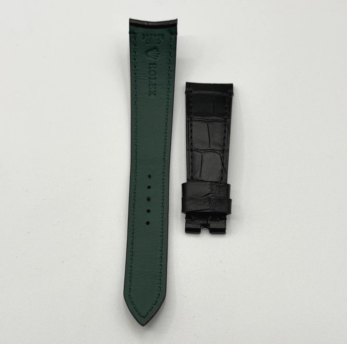 Rolex 1908 cinturino orologio alligatore nero black alligator strap 20/16mm