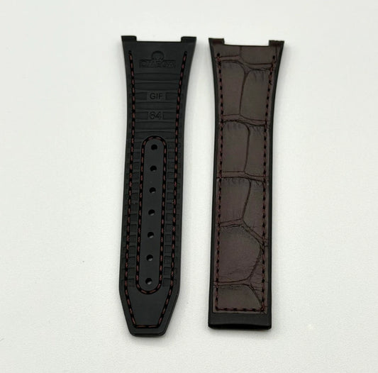 Omega Constellation 41 cinturino alligatore bordeaux caucciù strap 24(14)/18mm
