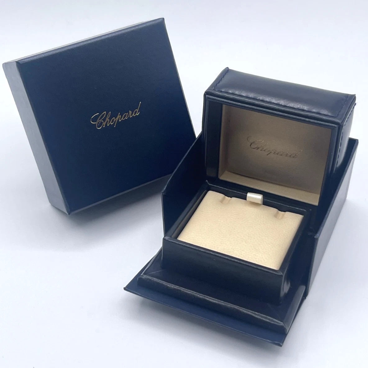 Chopard scatola collana pendente mini pendant necklace pelle blu blue leather