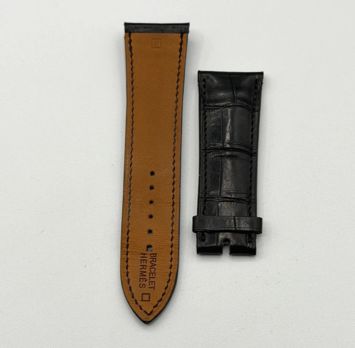 Hermes Cape Cod cinturino alligatore watch strap nero black 22.5/19mm