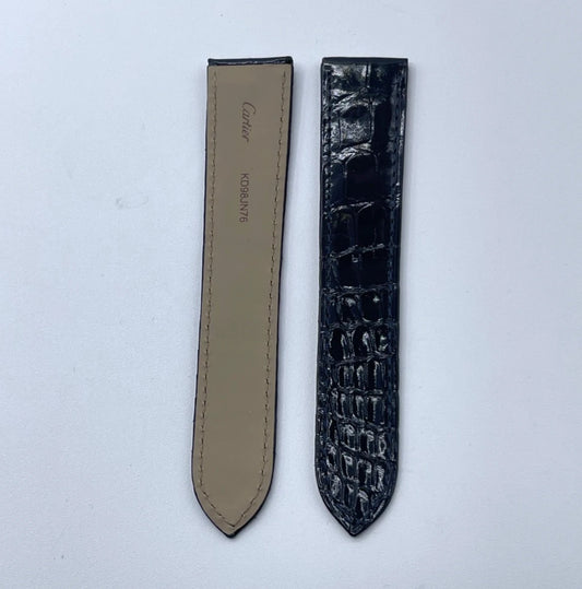 Cartier Tank cinturino orologio pelle alligatore blu ref. KD98JN76 20/18mm
