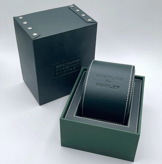 Breitling for Bentley scatola orologio watch box pelle verde green leather