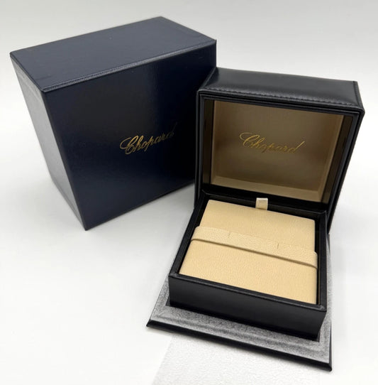 Chopard scatola orecchini earrings box pelle blu blue leather