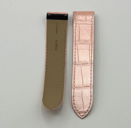 Cartier Santos 100MM cinturino alligatore rosa rose KD1M9Y52 20/18mm
