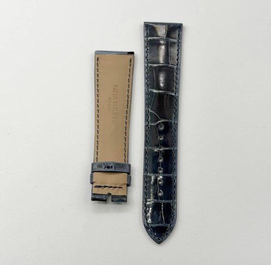 Patek Philippe cinturino alligatore blu marino navy blue alligator strap 22/18mm