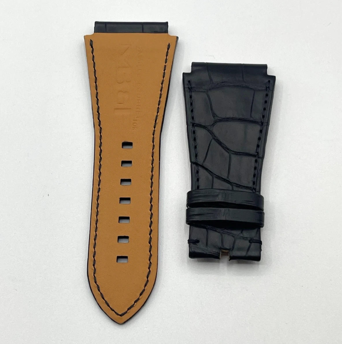 MB&F Horological Machine HM2 cinturino pelle nero black watch strap 36(27.5)/24mm