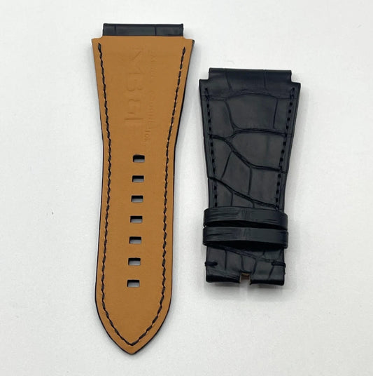 MB&F Horological Machine HM2 cinturino pelle nero black watch strap 36(27.5)/24mm
