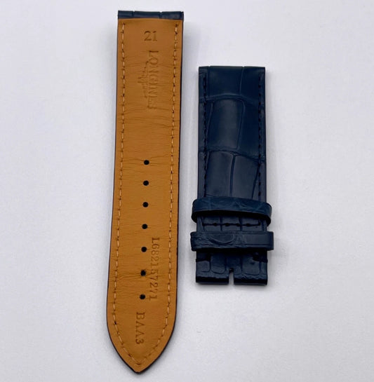 Longines Dolce vita cinturino alligatore blu blue alligator strap 21/20mm