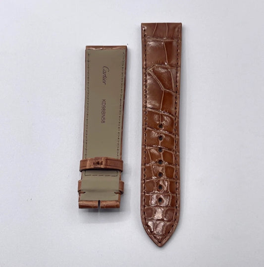 Cartier Tank cinturino alligatore marrone brown leather KD98BN58 21/19mm