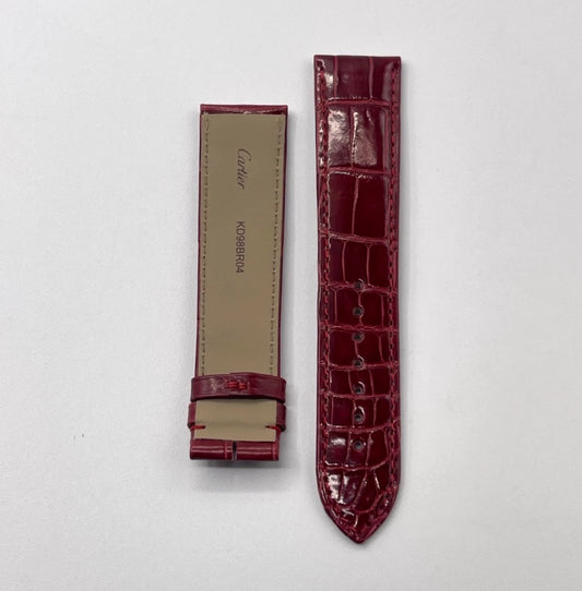 Cartier Tank GM cinturino alligatore rosso red leather KD98BR04 21/19mm