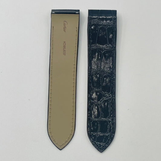 Cartier Santos 100GM Black Alligator Strap KD95JK97 23/21mm
