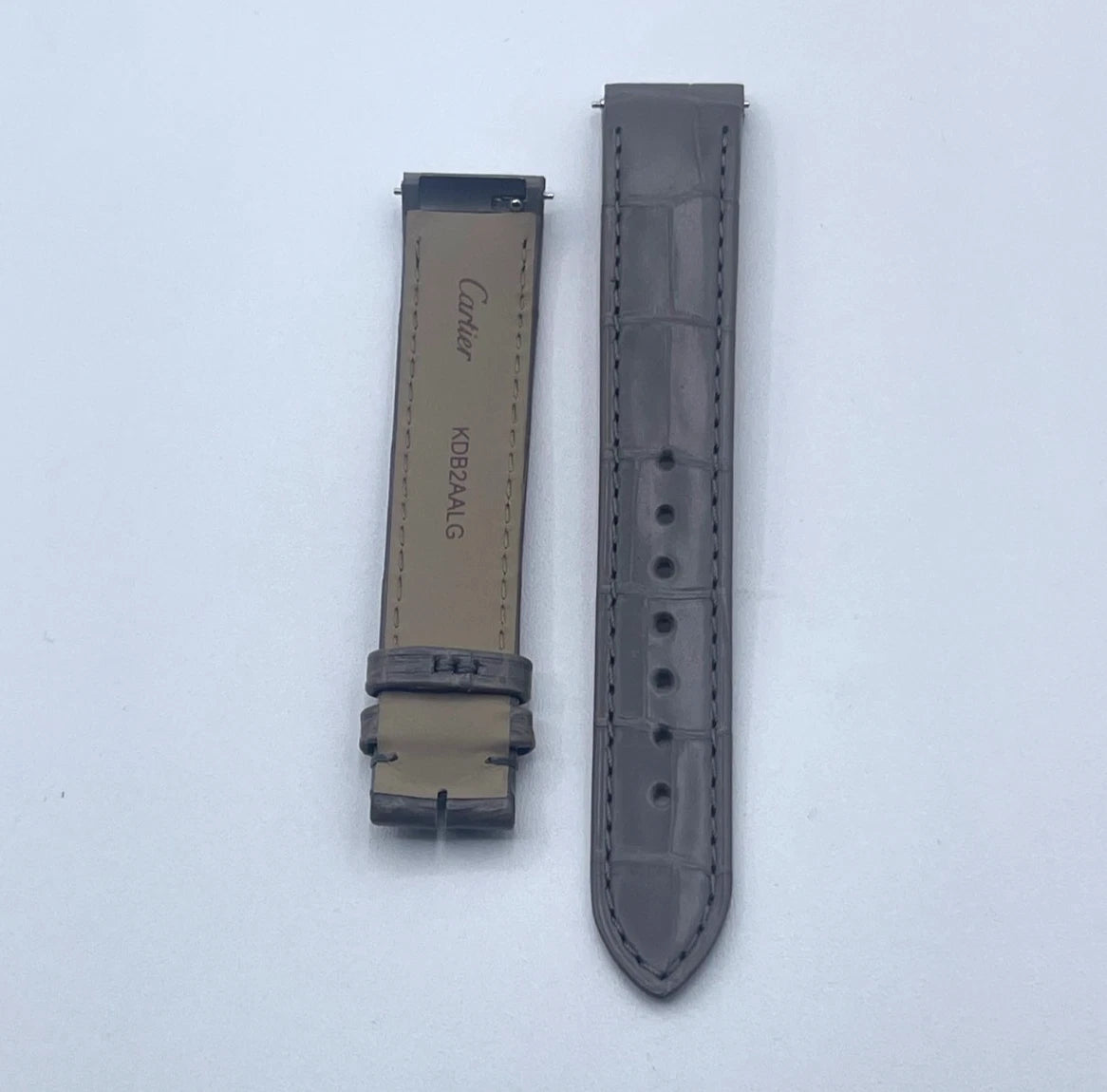 Cartier Santos Dumont cinturino alligatore grigio grey KDB2AALG 15/14mm