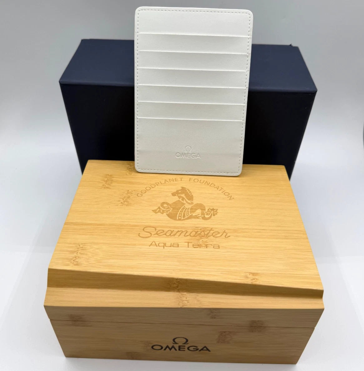Omega Seamaster Aqua Terra scatola orologio legno wooden watch box