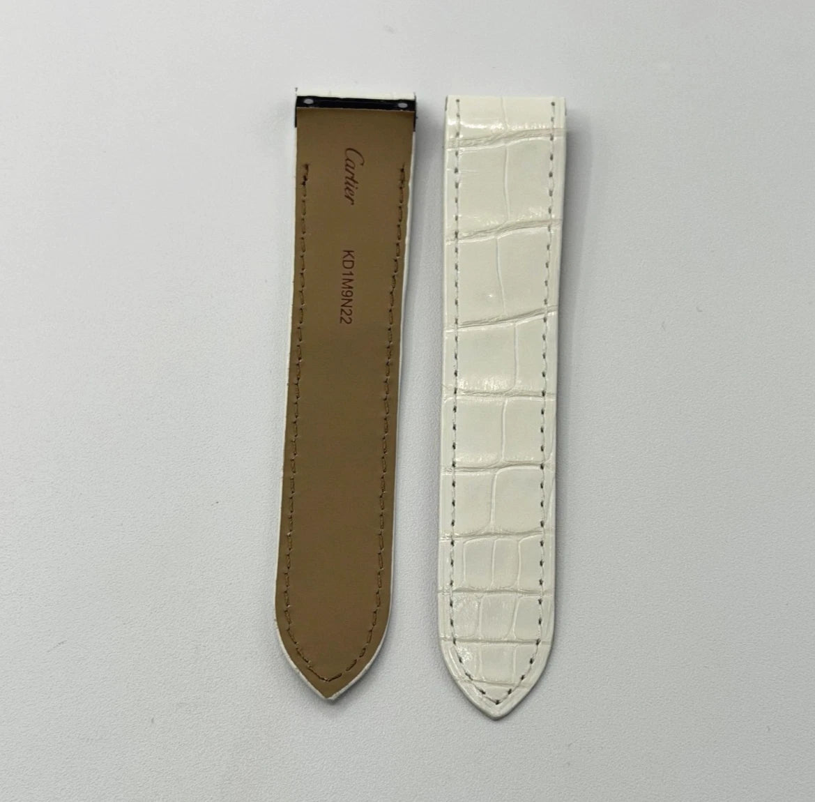 Cartier Santos 100MM cinturino alligatore bianco white KD1M9N22 20/18mm