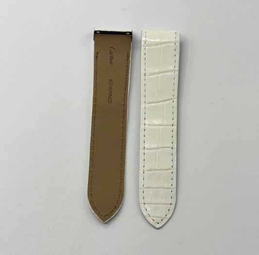Cartier Santos 100MM cinturino alligatore bianco white KD1M9N22 20/18mm