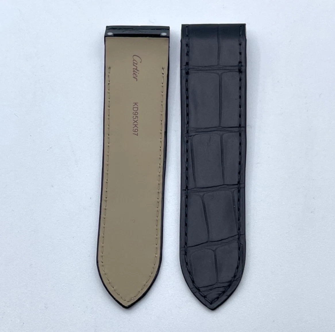 Cartier Santos 100GM Black Alligator Strap KD95JK97 23/21mm