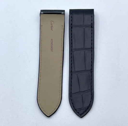 Cartier Santos 100GM Black Alligator Strap KD95JK97 23/21mm