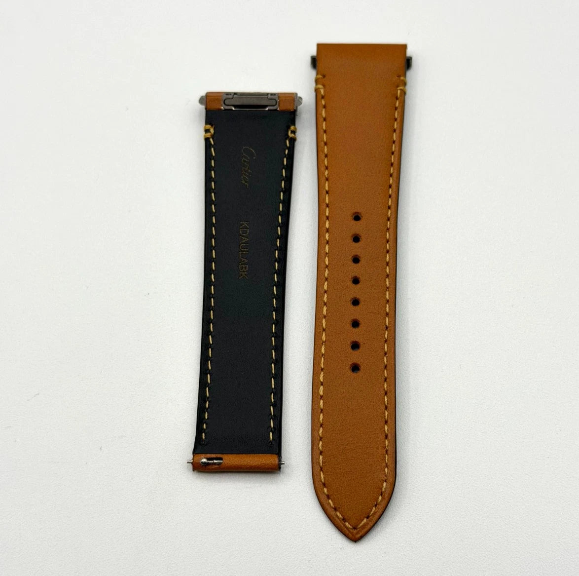 Cartier Santos cinturino orologio pelle vegetale marrone KDAULABK 21/18mm