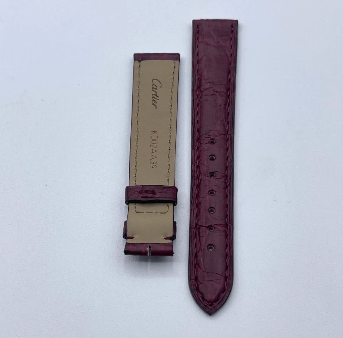 Cartier cinturino caimano burgundy cayman KD02AA39 16/14mm